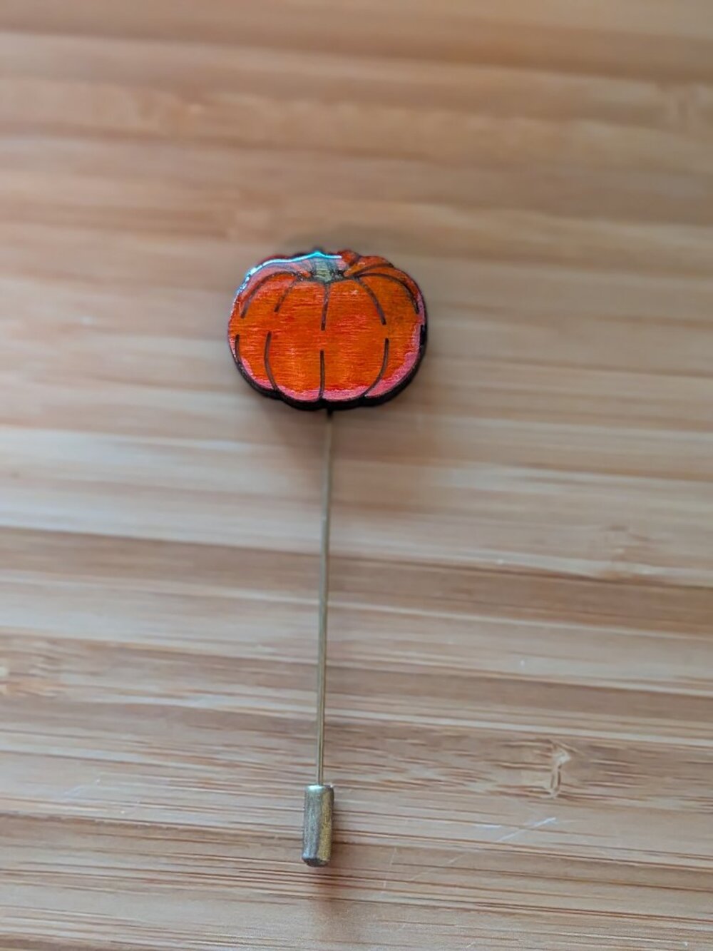 Jack-O-Lantern Pumpkin hand painted Stickpin